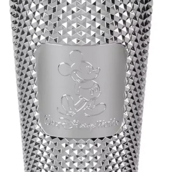 Disney Mickey 100 Years of Wonder WDW Mickey Starbucks Tumbler with Straw Silver - Picture 2 of 4